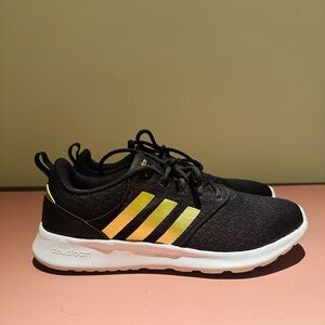 Adidas Women’s Black Sneakers with Yellow Stripes